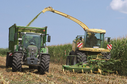 Big X in maize harvest at day time