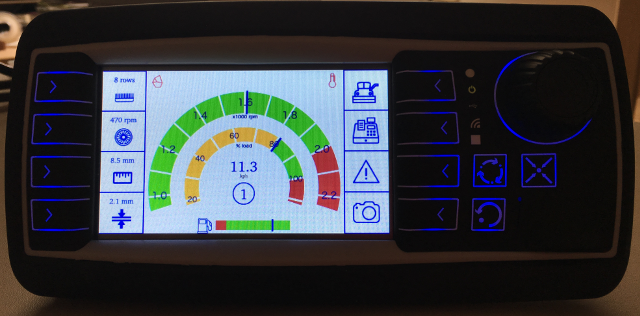 Harvester HMI (QML) running on Wachendorff's display computer OPUS A3 (i.MX35, no OpenGL).