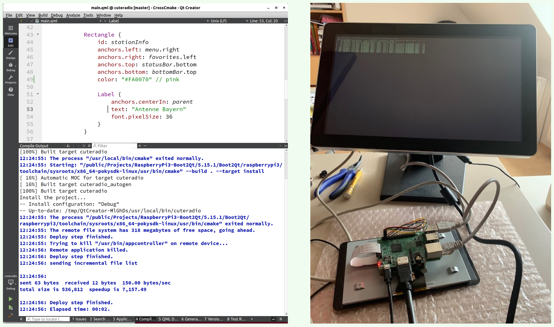 Deploy Steps: Messages in Compile pane and black screen (killed app)