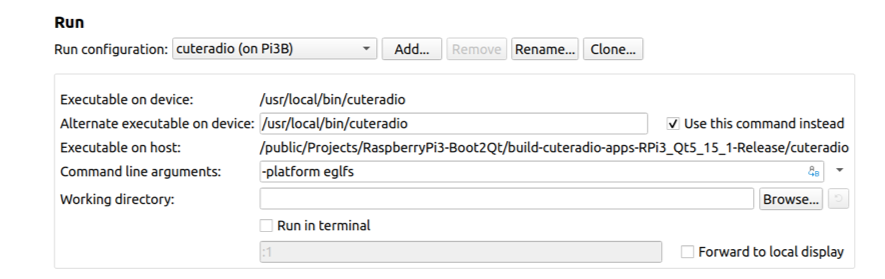 QtCreator Run Settings