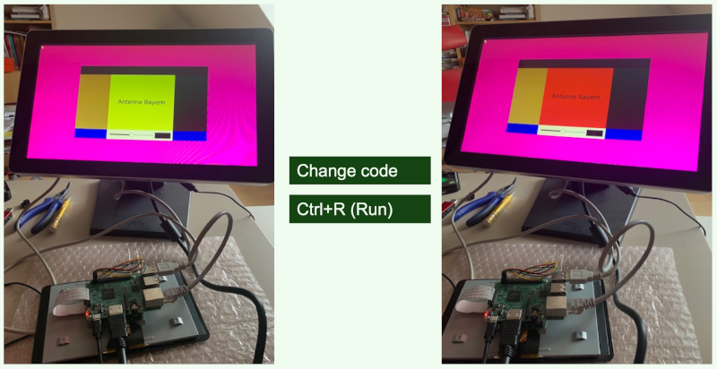 Build, deploy and run Qt application on embedded device by pressing the Run button in QtCreator.